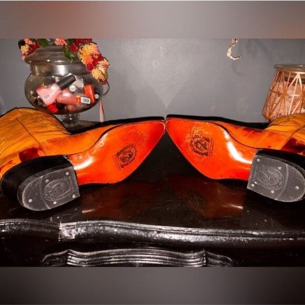 Eel Burnt Orange Cowboy Boots - Picture 5 of 6